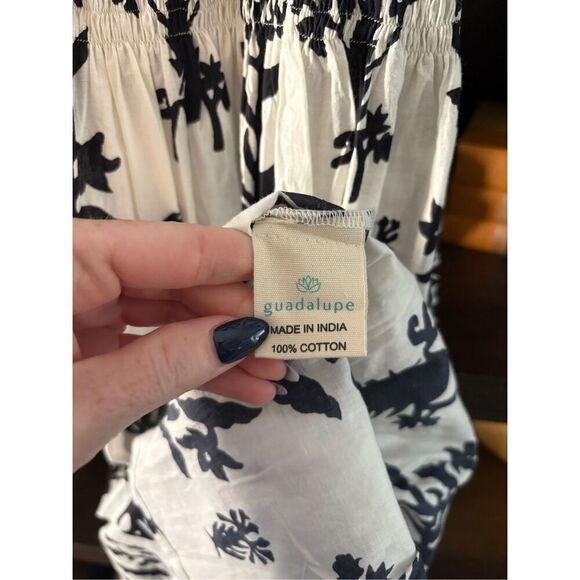 Guadalupe Inaya Black & White Pattern Midi Dress Size Small - Picture 7 of 9